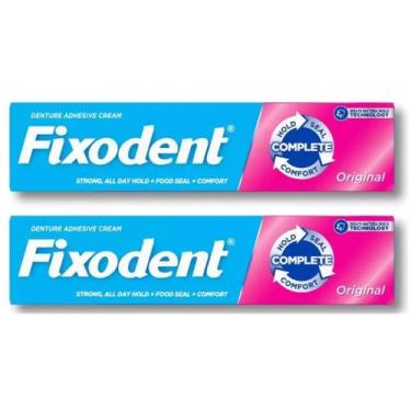 Imagem de Creme Fixador de Dentaduras Fixodent Original - 2 Unidades, 68g