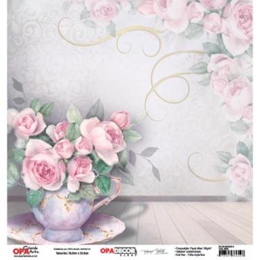 Imagem de Papel Scrapbook Opadecor Flor Rosas 6 30,5x30,5 2654 Opa