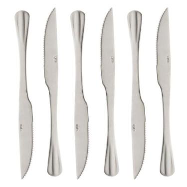 Imagem de Conjunto 6 Facas para Churrasco de Aço Inox Positano 23cm - LYOR