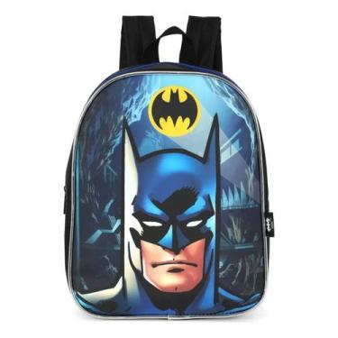 Imagem de Mochila Costas Batman Infantil Escolar Preto/Azul Luxcel