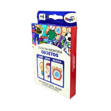 Imagem de Jogo da Memória Infantil Objetos 6333 Educativo com 54 Cartas para Estimular Concentração Mini Toys