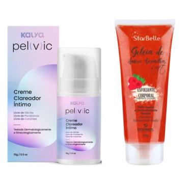 Imagem de Creme Clareador íntimo Esfoliante Amora Pós depilação Kit - Kalya
