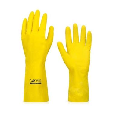 Imagem de Luva Multiuso Látex Standard Amarelo com Forro - Pequena-volk-10.51.04