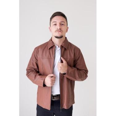 Imagem de Jaqueta de Couro Masculina - Kaban - Casa Do Couro, Caramelo, XG