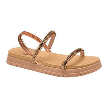 Imagem de Sandália Dakota Flatform Tira Strass Feminina, Ouro, Rose, 35