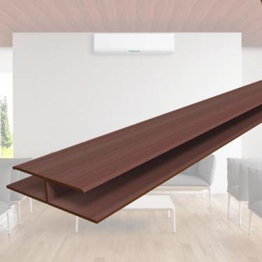 Imagem de Emenda Rígida PVC Perfil H 1,3MMX4,8CMX3M Permatti Mogno Mogno