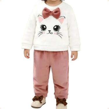 Imagem de Pijama Menina De Soft Fleece REF. PJ06183 - NOVA RIO, Gato branco, 4 a