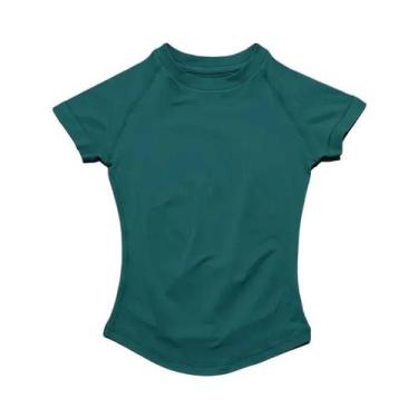 Imagem de Leotardo Feminino Sem Costura Para Esportes, Manga Curta, Ioga, Corrid