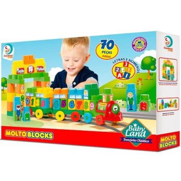 Imagem de Blocos de Montar BABY LAND Trenzinho Didatico Cardoso TOYS 8005
