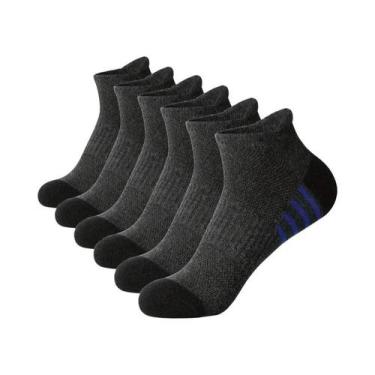 Imagem de Meias Esportivas Masculinas plus Size 12 Pares EU39-46 Respiráveis Con