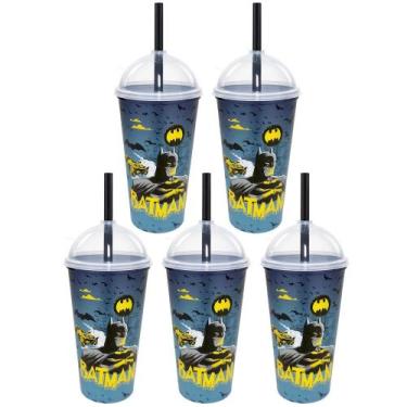 Imagem de Kit 5 Copos Shake Batman para Festa infantil e Aniversário 500ml - Pla