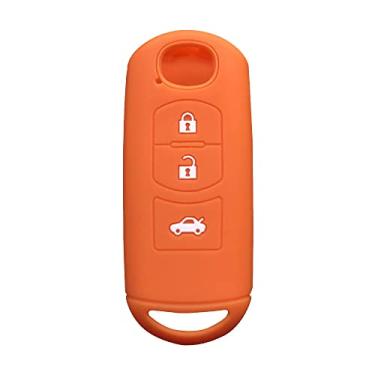 Imagem de Venus-David Porta-chaves do carro Proteção do porta-chaves do carro Porta-chaves com anel, adequado para Mazda 3 2 5 6 Cx5 Axela Atenza 2017 CX-4 CX-5 CX-7 CX-9 CX-3 CX 5, laranja