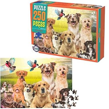 Imagem de Quebra-Cabeça Cachorros Fofos 250 Peças Tóia - 12160