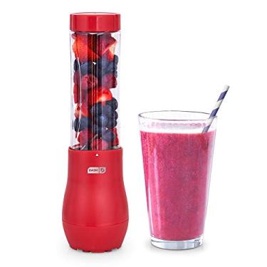 Imagem de Dash Mighty Mini liquidificador de bancada pessoal para milkshakes, bebidas de frutas e legumes, smoothies, com lâminas de aço inoxidável e frasco de mistura Travel Tritan™ de 295 ml - Vermelho
