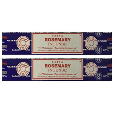 Imagem de Palitos de incenso Satya Nag Champa – Alecrim – Pacote com 2 (15 gramas cada)