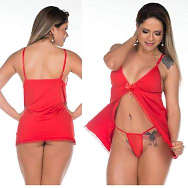Imagem de Camisola Dantele Aberta Vermelha Pimenta Sexy - Camisola Sexy
