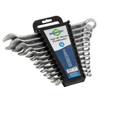 Imagem de Jogo Chave Combinada 6 A 22 Mm Kit 12 Peças Brasfort