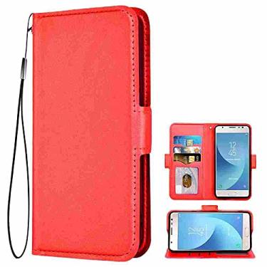 Imagem de MojieRy Estojo Fólio de Capa de Telefone for LG G4, Couro PU Premium Capa Slim Fit for LG G4, 1 slot de moldura de foto, 2 slots de cartão, confortável, vermelho