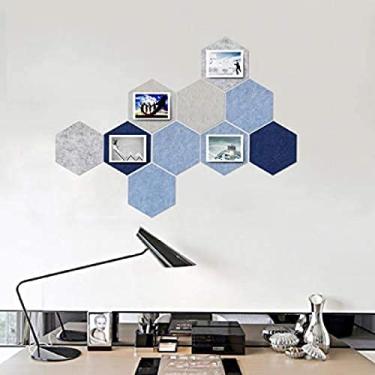 Imagem de KRASS 10 peças de feltro de placa de aviso, telhas de feltro hexagonal coloridas quadro de avisos de avisos placa de feltro reutilizável, #3,30 * 26 cm (10 peças), Collector88