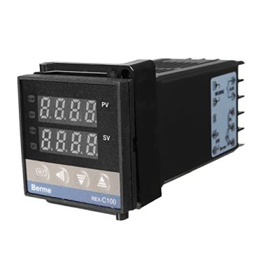 Imagem de Wemay Conjunto do controlador de temperatura do LCD digital PID REX-C100 + termopar K + SSR máx. 40A
