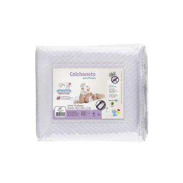 Imagem de Colchonete Para Carrinho Moises Com Capa Removível e lavável Fibrasca Branco