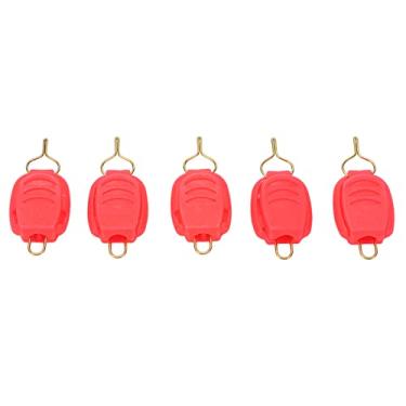 Imagem de Vbestlife 5 peças de rolha de linha de pesca leve portátil suporte de linha de pesca fivela para rodas de queda (vermelho)