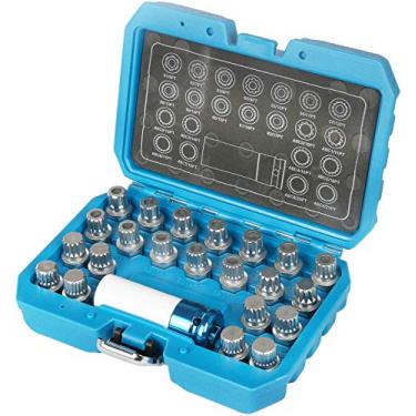 Imagem de Kit de remoção de porcas de trava de roda UTMALL 23 peças, kit de chave de remoção de parafuso antifurto com adaptador para VW