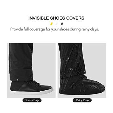 Imagem de Tingpai Conjunto de calças impermeável impermeável com capa de sapatos invisível terno à prova de chuva pa motociclismo ciclismo pesca acampamento