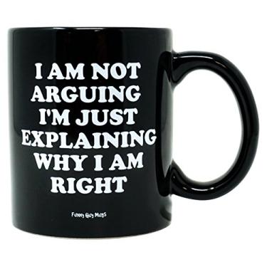 Imagem de Funny Guy Mugs Caneca de café de cerâmica I Am Not Arguing I'm Just Explaining Why I Am Right - 325 ml - Caneca de café engraçada ideal para mulheres e homens - Caneca de café divertida hilária com frases espirituosas