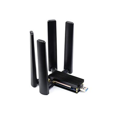 Imagem de Waveshare 5G DONGLE Module Quad Antennas USB3.1 Port Aluminum Alloy Heatsink M.2 Key B Interface