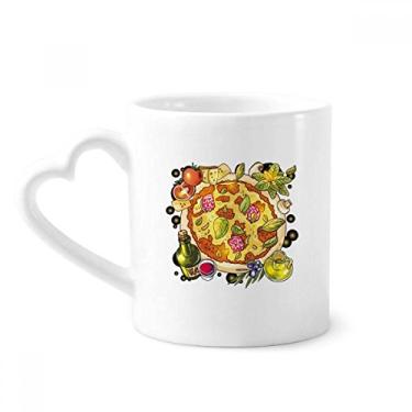 Imagem de Pizza Vegetal Italy Foods Caneca de Chá Café Cerâmica Copos Copo de Coração de Vidro