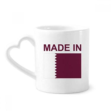 Imagem de Caneca Made In Qatar Country Love Coffee Ceramic Drinkware copo de coração de vidro
