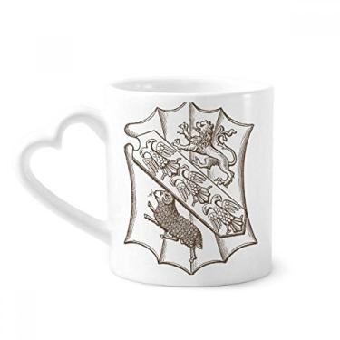 Imagem de Caneca com estampa de ovelha barroca preta branca caneca café cerâmica copo de coração de vidro
