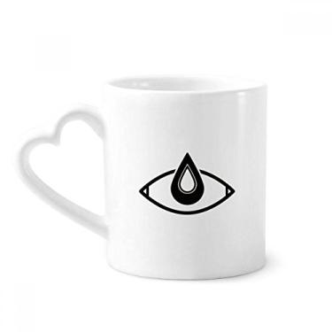 Imagem de Caneca de decoração de olhos padrão vetorial preto caneca café cerâmica copo de coração de vidro