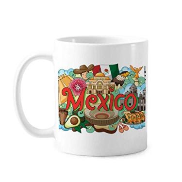 Imagem de Teotihuacan Sintagma México Caneca Graffiti cerâmica xícara de café porcelana louça