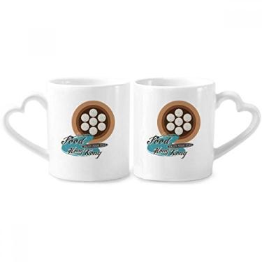 Imagem de Hong Kong Xiaolongbao Conjunto de canecas de porcelana para casais, copos de cerâmica para amantes e coração