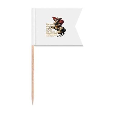 Imagem de Bandeiras de palito de dente de guerra napoleônica da European Will para marcação de rotulagem para bolo de festa, comida e queijos