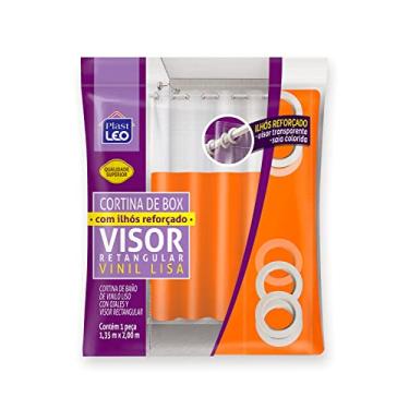 Imagem de Cortina para Box Laranja com Ilhós Visor Cristal (1,35x2,00m) | Plast Leo (Ref.641-I)