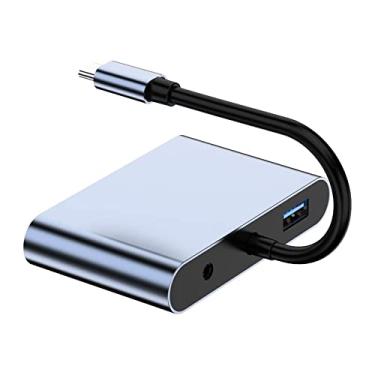 Imagem de Estação de ancoragem inteligente multifuncional 5 em 1 forte compatibilidade HDMI USB 3.0 USB 2.0 VGA USB-C PD carregamento rápido notebook celular tablet TV universal