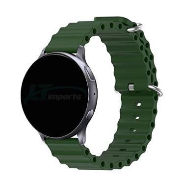 Imagem de Pulseira 20mm Ondas compativel com Samsung Galaxy Watch Active 2 44mm e Active 40mm - Galaxy Watch 3 41mm - Galaxy Watch 42mm - Amazfit Bip - Amazfit GTS - Marca LTIMPORTS (Verde)