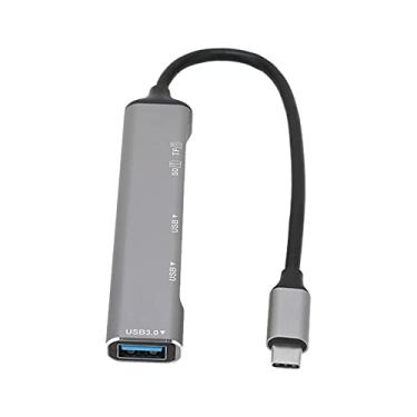 Imagem de Adaptador Multiportas 5 em 1 USB C Hub, 2 Portas USB2.0 1 Porta USB3.0 1 Porta de Cartão de Memória 1 Porta de Cartão de Armazenamento, Estação de Acoplamento Tipo C para Notebook