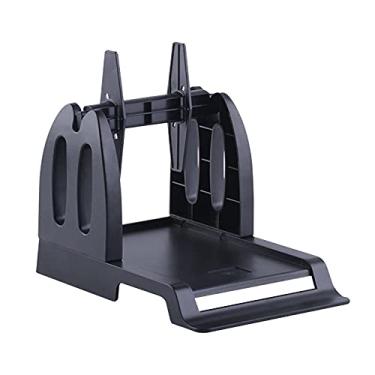 Imagem de LUGU Suporte de etiqueta pa impresso de etiqueta térmica de mesa 2 em 1 rolos e etiquetas em forma de leque, em gem, em gem, dispen or de etiqueta destacável pa entrega em loja de varejo em