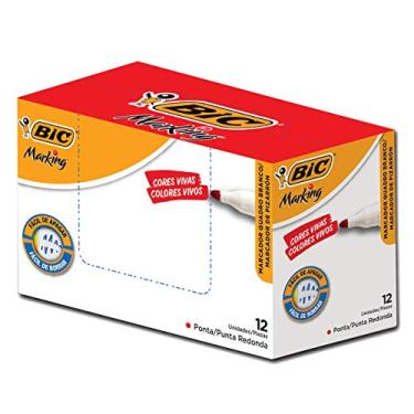 Imagem de Pincel Marcador BIC Marking, Ponta Redonda, Vermelho, 904402, 12 unidades