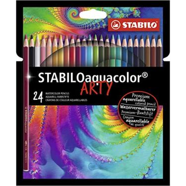 Imagem de Lápis de Cor Aquarelável – STABILO Aquacolor ARTY – Estojo com 24 unidades – Em 24 cores