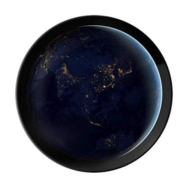 Imagem de Prato decorativo de porcelana Salver Prato de jantar Planeta Azul Universo Space