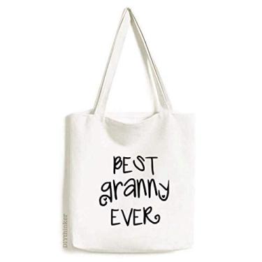 Imagem de Best Grandny Ever Citações Family Bless sacola de lona bolsa de compras casual bolsa de mão