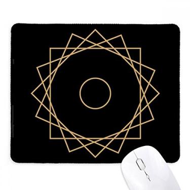 Imagem de Mousepad com símbolo geométrico e borda costurada, tapete de borracha para jogos