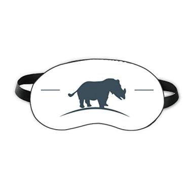 Imagem de Capa de sombra macia para olhos com desenho de rinoceronte Animal Blue Outline Sleep Eye Shield