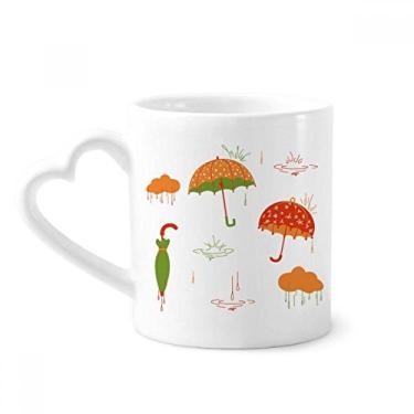 Imagem de Caneca Cloud Umbrella Rain Drip Weather Caneca de café cerâmica copo de coração de vidro