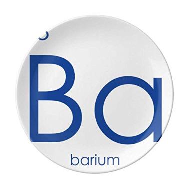 Imagem de Mesa de período de elementos de química, placa de bário de metal alcalina com base em porcelana decorativa Salver Prato de jantar